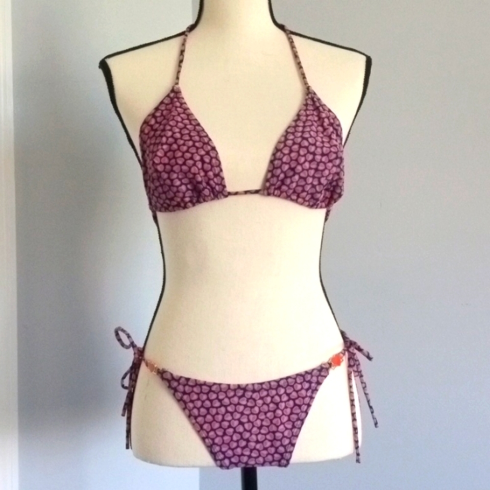 BUSHMAN. Blue/Pink Hearts Designs Bikini. small.